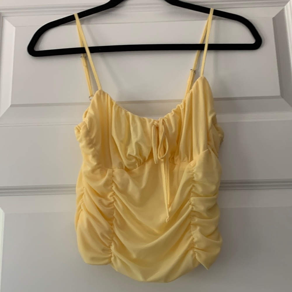 F21 Light Yellow Top Medium